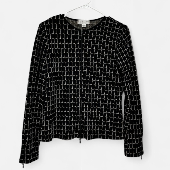 Casual Corner Stretch Women's Black Full Zip Cardigan Jacket Size M - Picture 1 of 6